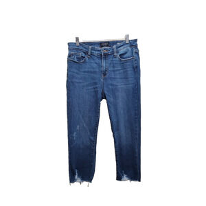 Judy Blue Jeans Women's 11/30 Skinny Fit Capri Flexible Denim Pants Distressed